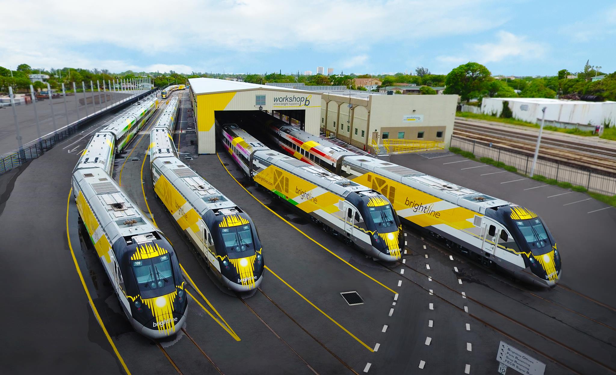 Фотогалереи транспорта. Brightline Train США. Высокоскоростной поезд в США. Скоростные поезда Майами. Необычные виды транспорта.